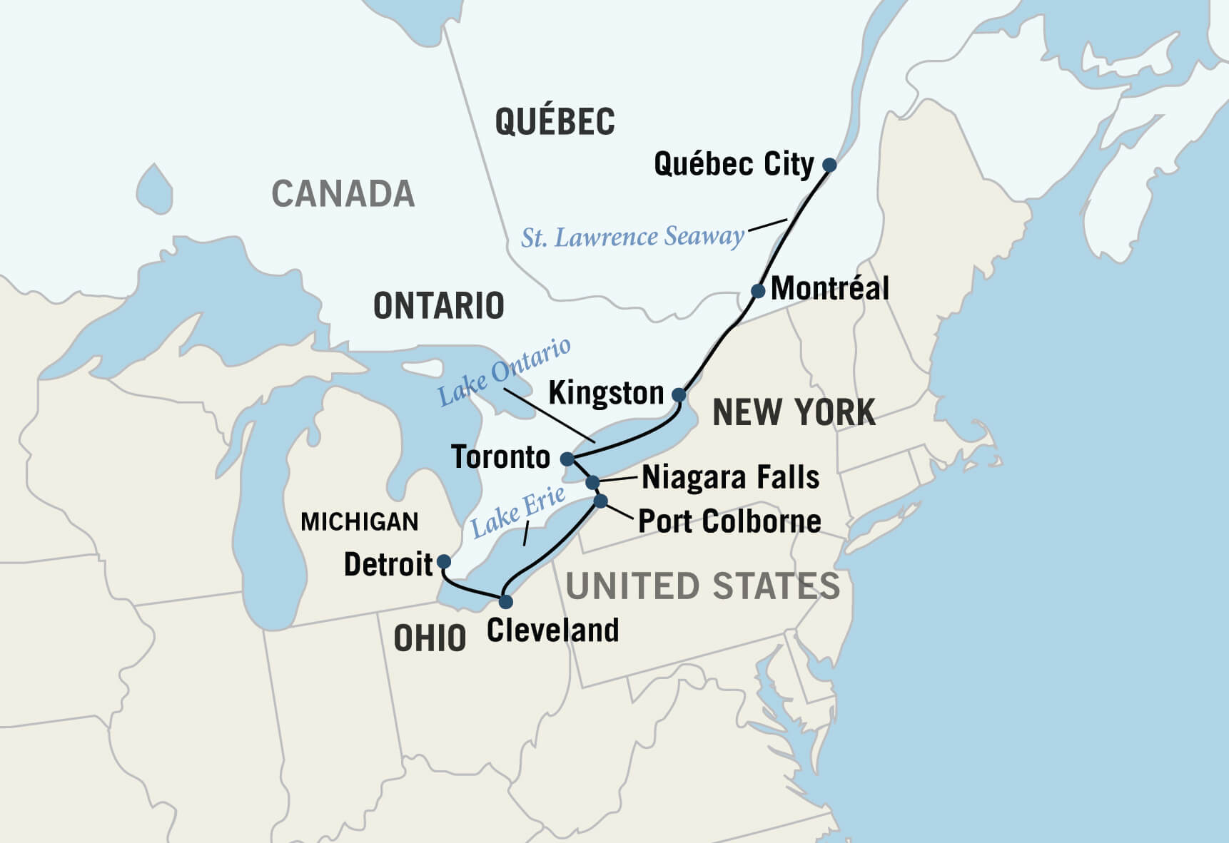 Map Of Canada St Lawrence River Maps Of The World