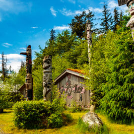 Native American Clan House and Totems