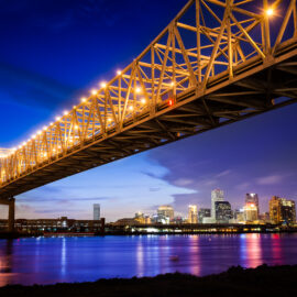 New Orleans Skyline at Night, Louisiana, USA