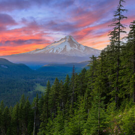Beautiful Vista of Mount Hood in Oregon, USA.