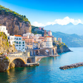 Morning view of Amalfi cityscape, Italy