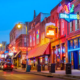 Beale Street Music District in Memphis Tennessee USA