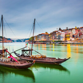 Beautiful depiction of boats at Porto Portugal