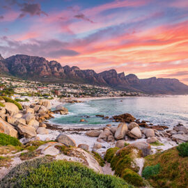 Camps Bay Cape Town Vibrant Sunset Twilight South Africa
