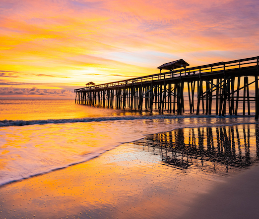 Sunrise on Wooden Pier, Amelia Island, Florida